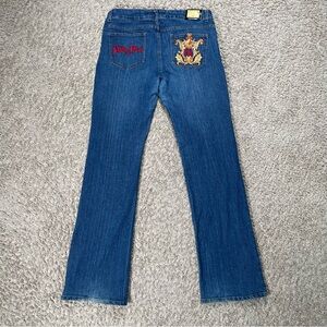 Baby Phat Women’s Jeans Size 14 Y2K Bootcut Embroidered Logo Grunge Dark Wash